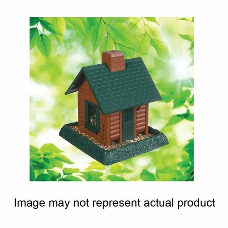 NORTH STATE IND SMALL LOG CABIN RESIN BIRD FEEDER 5 LB. 9083W